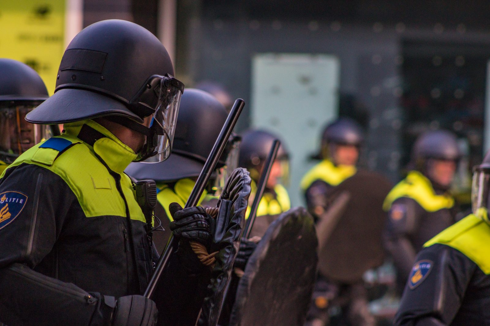 Police in riot gear